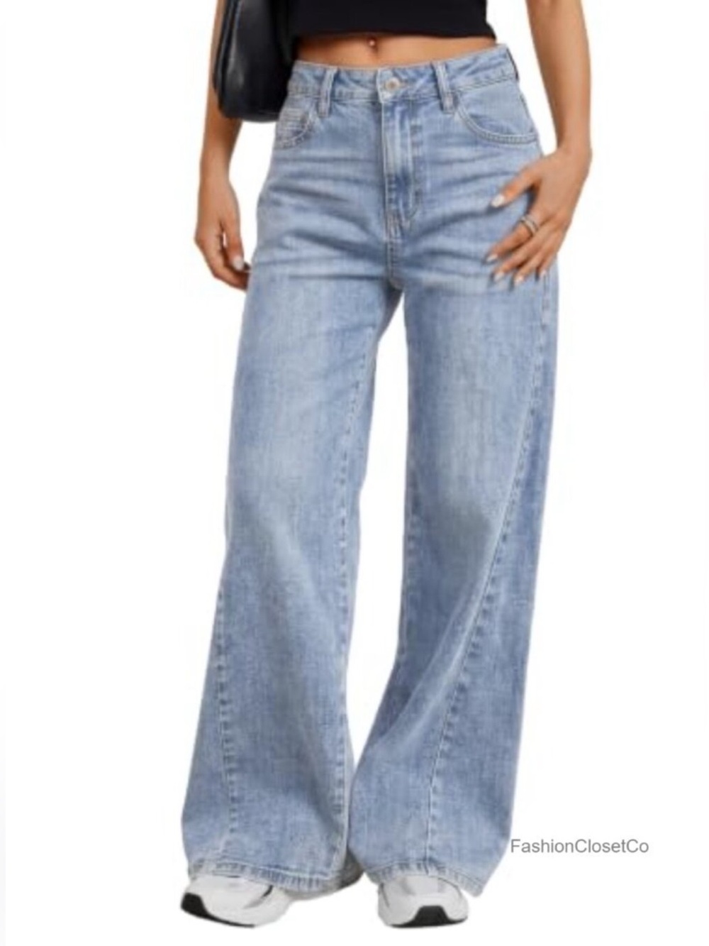 REWASH Wide Leg Jeans Light